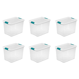 Rubbermaid 12 Quart Stackable Molded Plastic Easy Access Stackable Storage  Bins with Lid for the Garage, Bedroom, Closet, or Shed, Clear