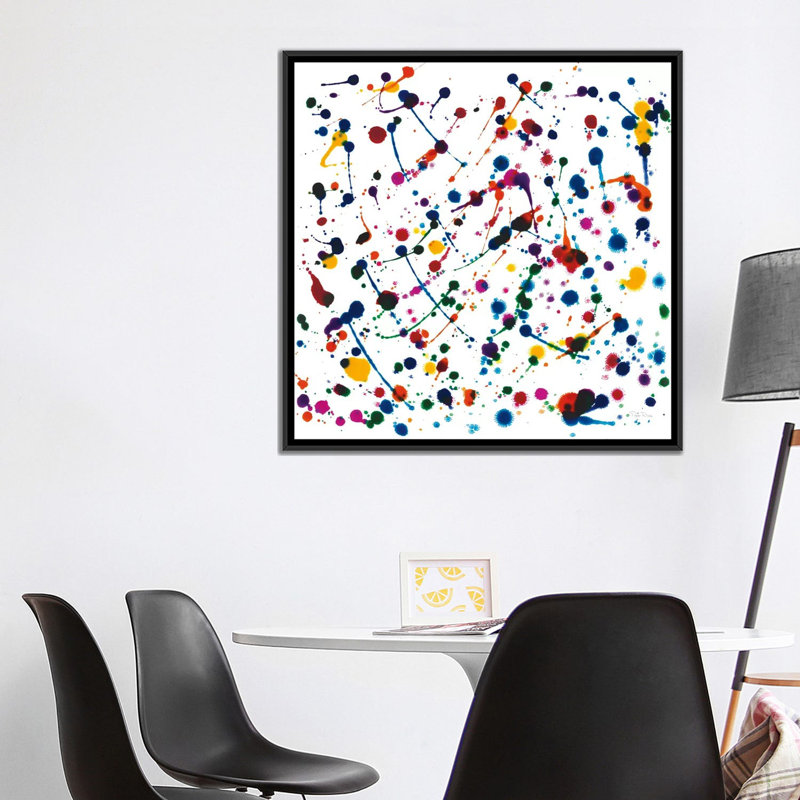 « party lights », impression sur toile tendue, H 18 po x l 18 po x P 1,5 po, Toile avec cadre noir, Pas de tapis