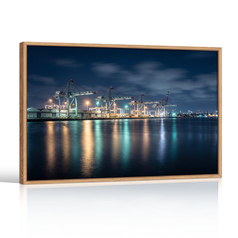 Ensemble de 1 tableau sur toile Night Harbor, H 36 po x l 48 po, Natural