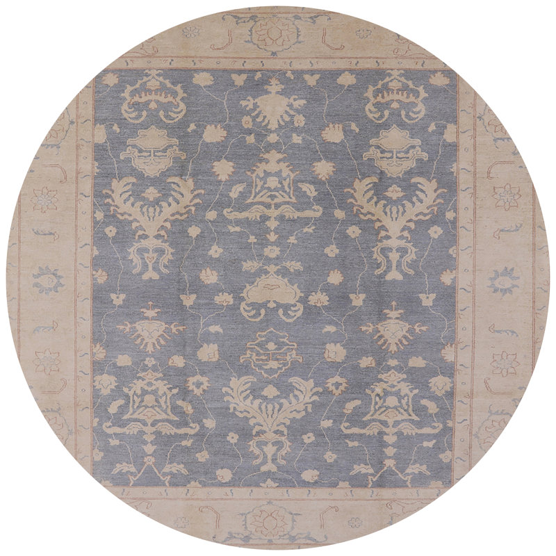 Tapis oriental brun / bleu Seller, Rond 6 pi