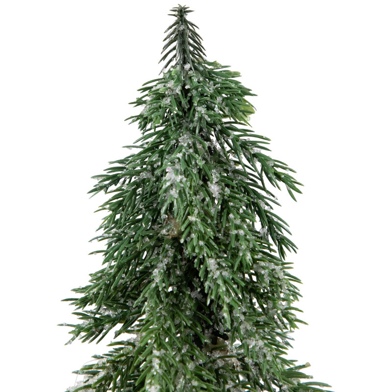 Arbre de Noël givré givré avec base en jute non éclairé