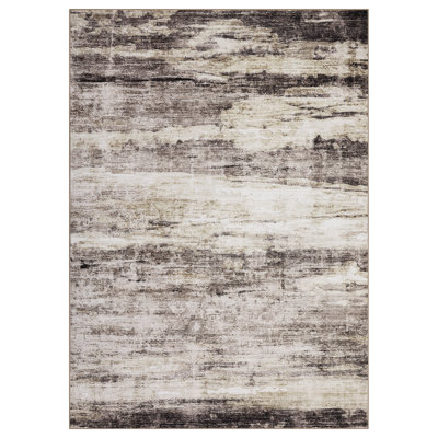 Modern Abstract Area Rug – Washable,  Soft, Low Pile, Non-Slip, Mark Resistant, Distressed Carpet –  for Living Room, Bedroom, Office,