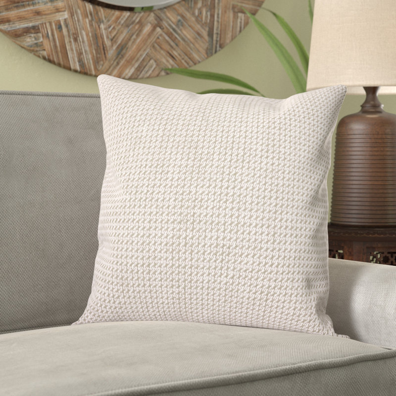 Ari Embroidered Cotton Throw Pillow, Dune