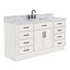 Meuble-lavabo simple en bois massif 66 po avec plateau en marbre de Carrare Tidworth-91360835-119088805