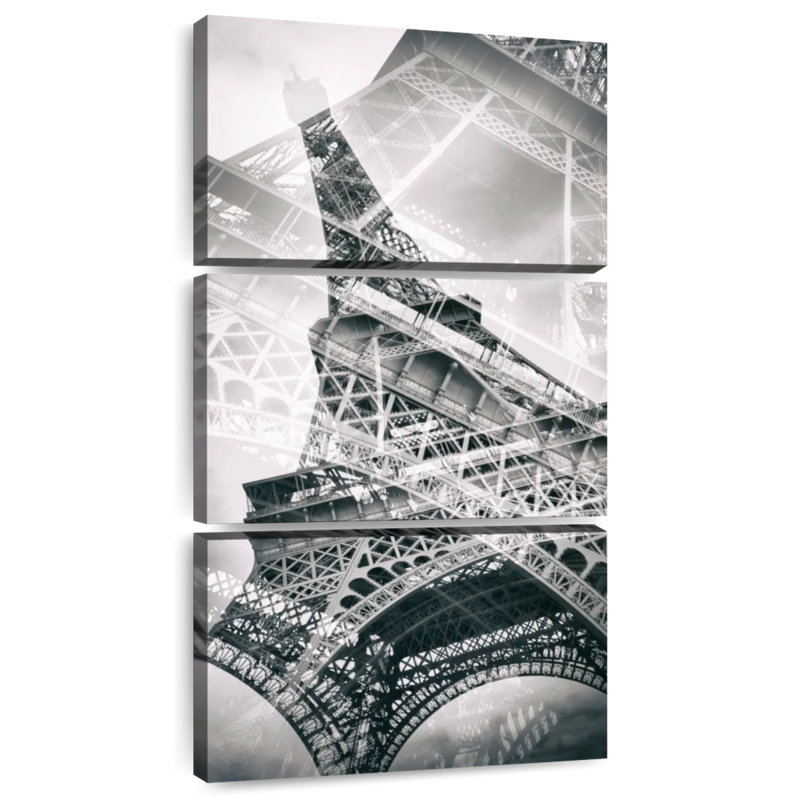 Eiffel Tower Double Exposure, 27" H x 12" W