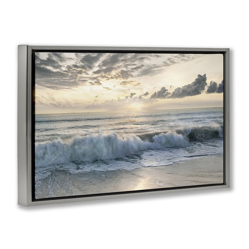 Cadre flottant en mousse Sunset Sunset, conçu par Mike Calascibetta, Cadre flottant gris lustré, H 17 po x l 25 po