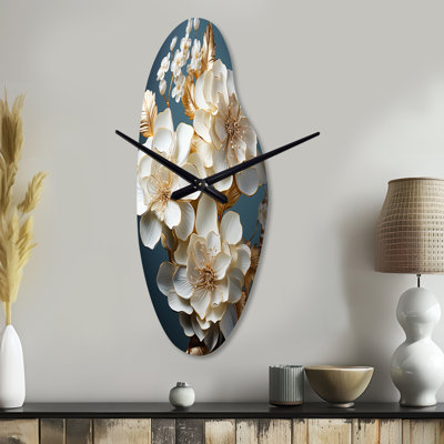 Datro - Curved Shape White Wall Clock - Unique Shape