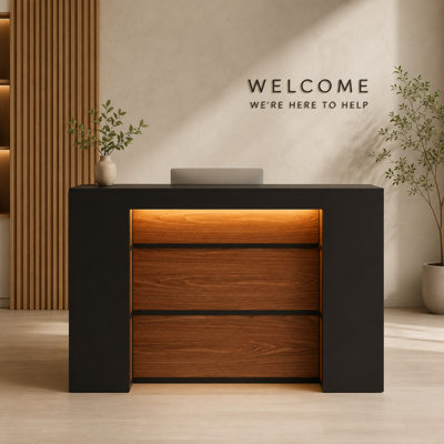 63" Modern Farmhouse Home Office Desk with Metal Frame