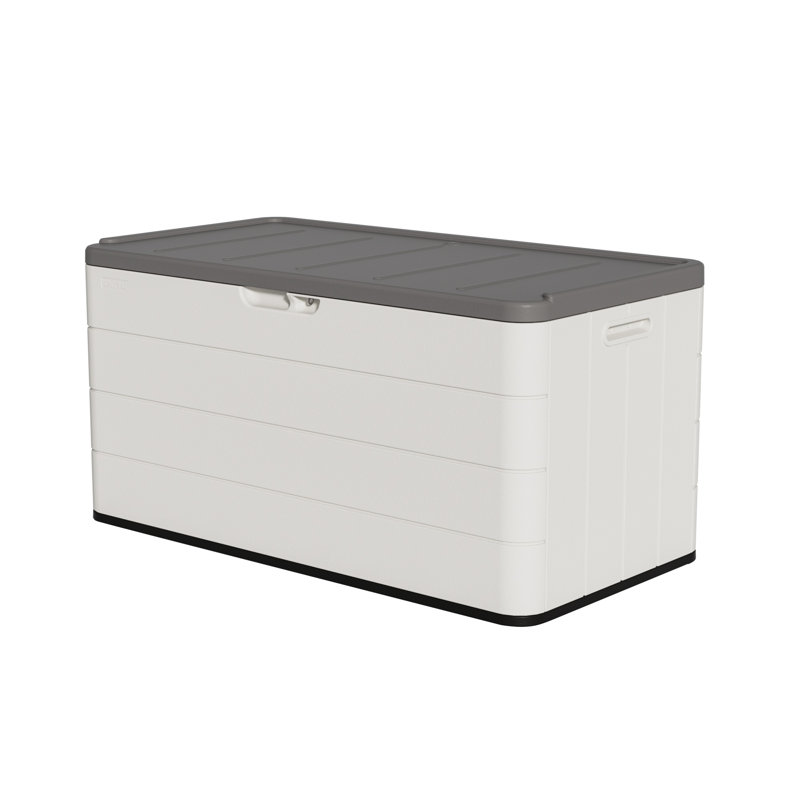 Decksplore 120 Gallons Square Outdoor Storage Cabinet, White