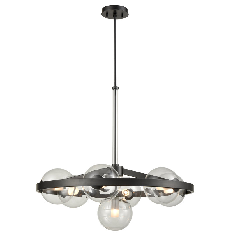 Lustre à niveaux 7 lumières unique Sumner, Transparent, Graphite