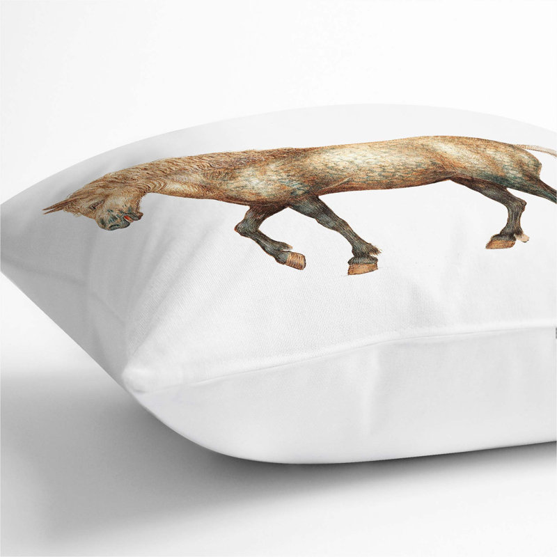 A Horse Square Throw Cushion, 55 x 55 cm, White
