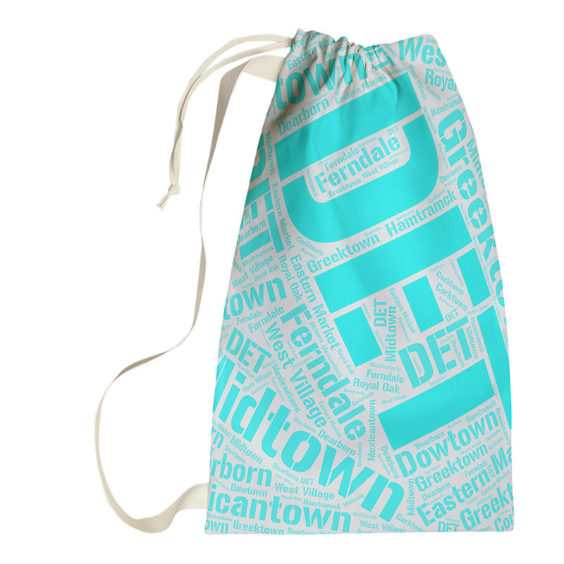 Laundry Hamper with Handles, Small (29" H x 18" W x 1.5" D), Cyan, Detroit