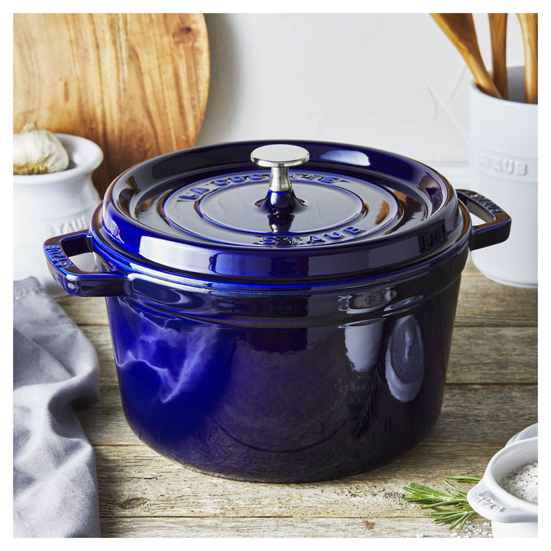 Staub Cast Iron 5-qt Tall Cocotte, Blue