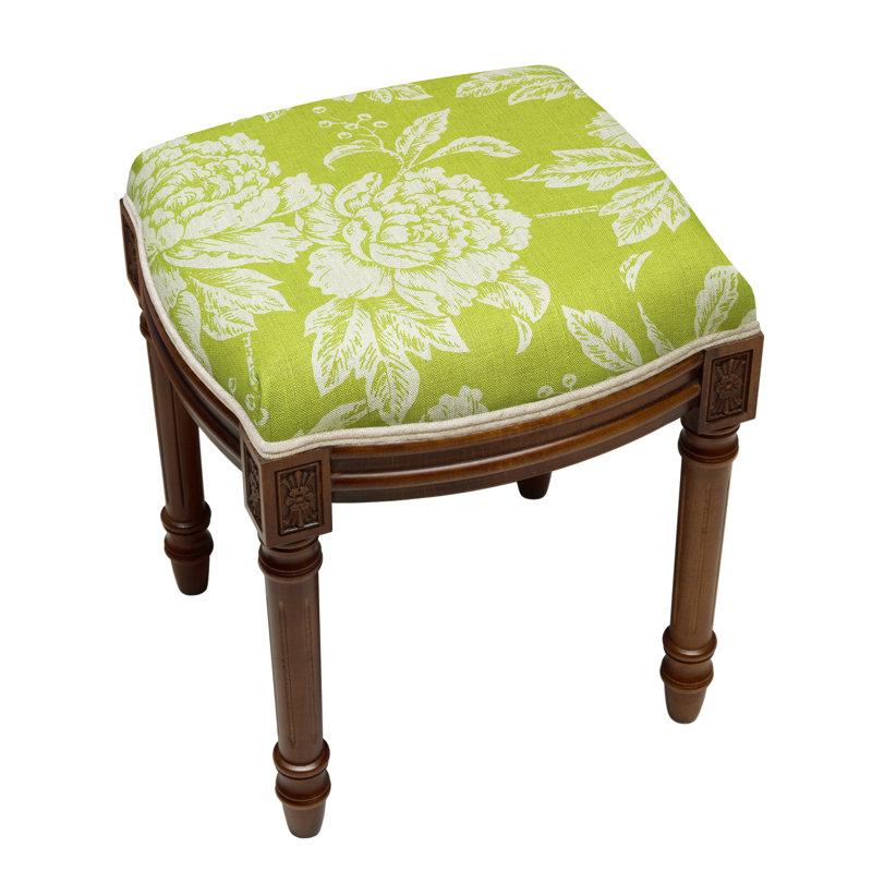 Tabouret de coiffeuse Camic, Noyer, Vert chartreuse