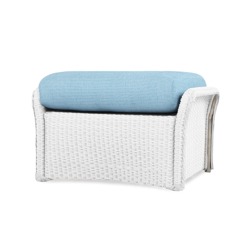 Weekend Retreat Outdoor Ottoman, Remy Cloud, White