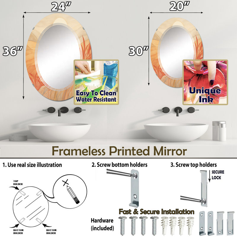 Ariful Oval Mirror, 30" x 20"