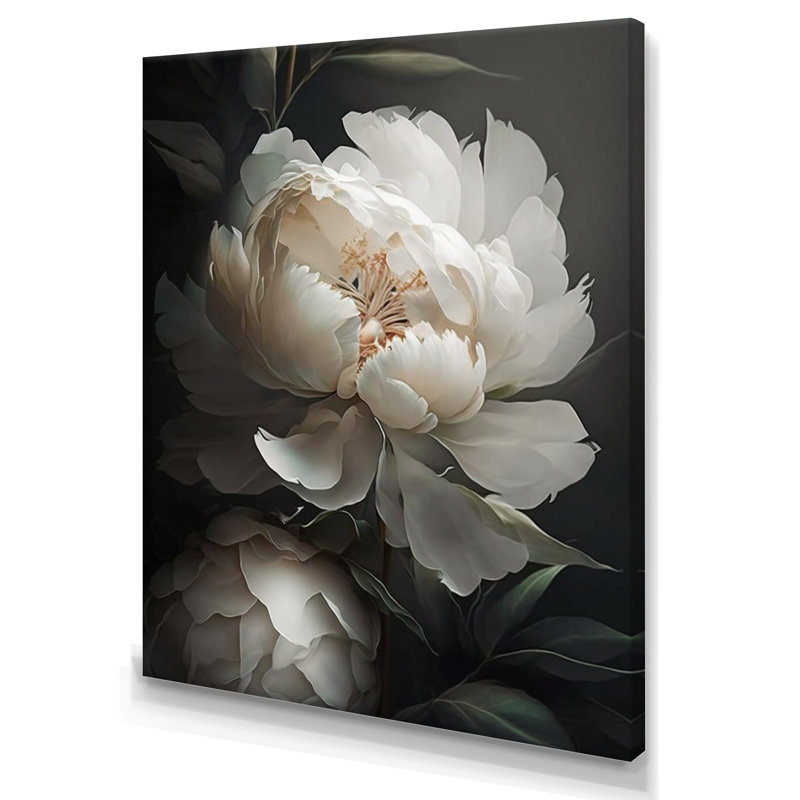 Peony Flower III - pivoines, impressions sur toile, H 40 po x l 30 po, Toile tendue
