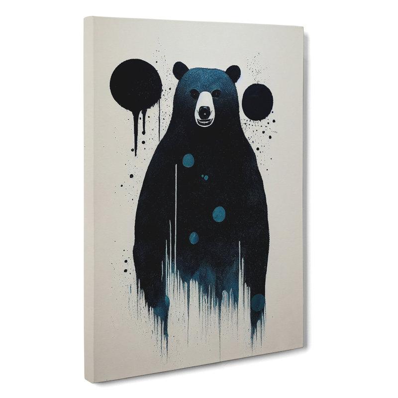 Bear Painting No.4 Abstract - Wall Art, Wrapped Canvas, 50cm H x 35cm W x 2cm D, No Matte