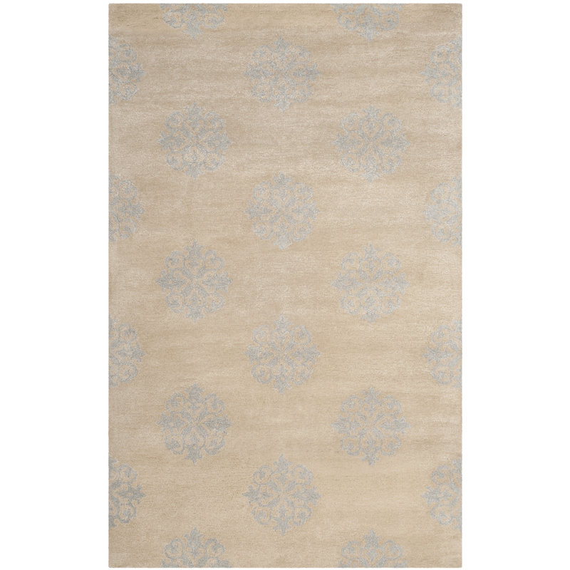 Tapis géométrique en laine touffeté à la main Candelo, Rectangle 7 pi 6 po x 9 pi 6 po