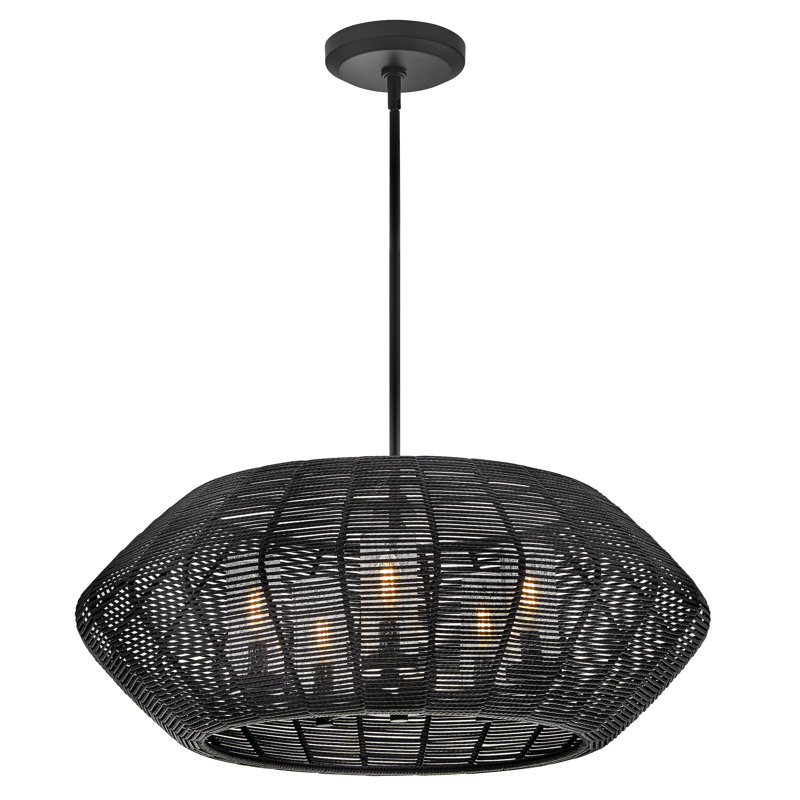 Lustre d'extérieur 5 lumières Abbey, Noir