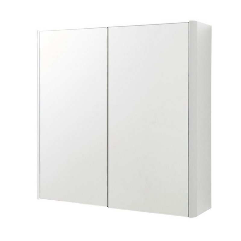 Clifton Wall Bathroom Cabinet, 65cm H x 60cm W x 12cm D, White