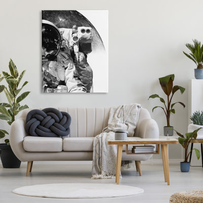 " Monochrome Astronaut Distant Planet Outer Space " by Brandon Wong