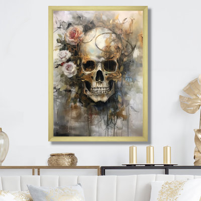 " Skull Blooming Roses "