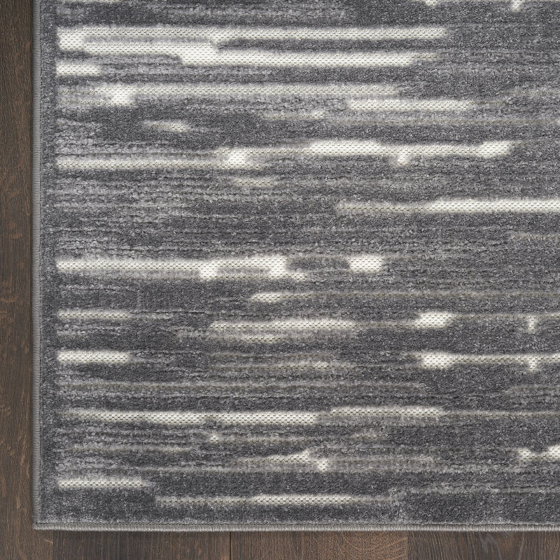 Tapis d'intérieur moderne gris Ebern Designs Prasun, Tapis de couloir 2 pi x 6 pi