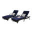Ensemble de 2 chaises longues d'extérieur en osier avec coussins, chaise longue inclinable en osier-1697543338