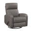Fauteuil inclinable oscillant 1pc avec revêtement pivotant en cuir moka et meubles de salon-1241573334
