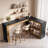 Corner Bar Table with Storage, Multi-functional 3-Tier Pub Table for Home Bar