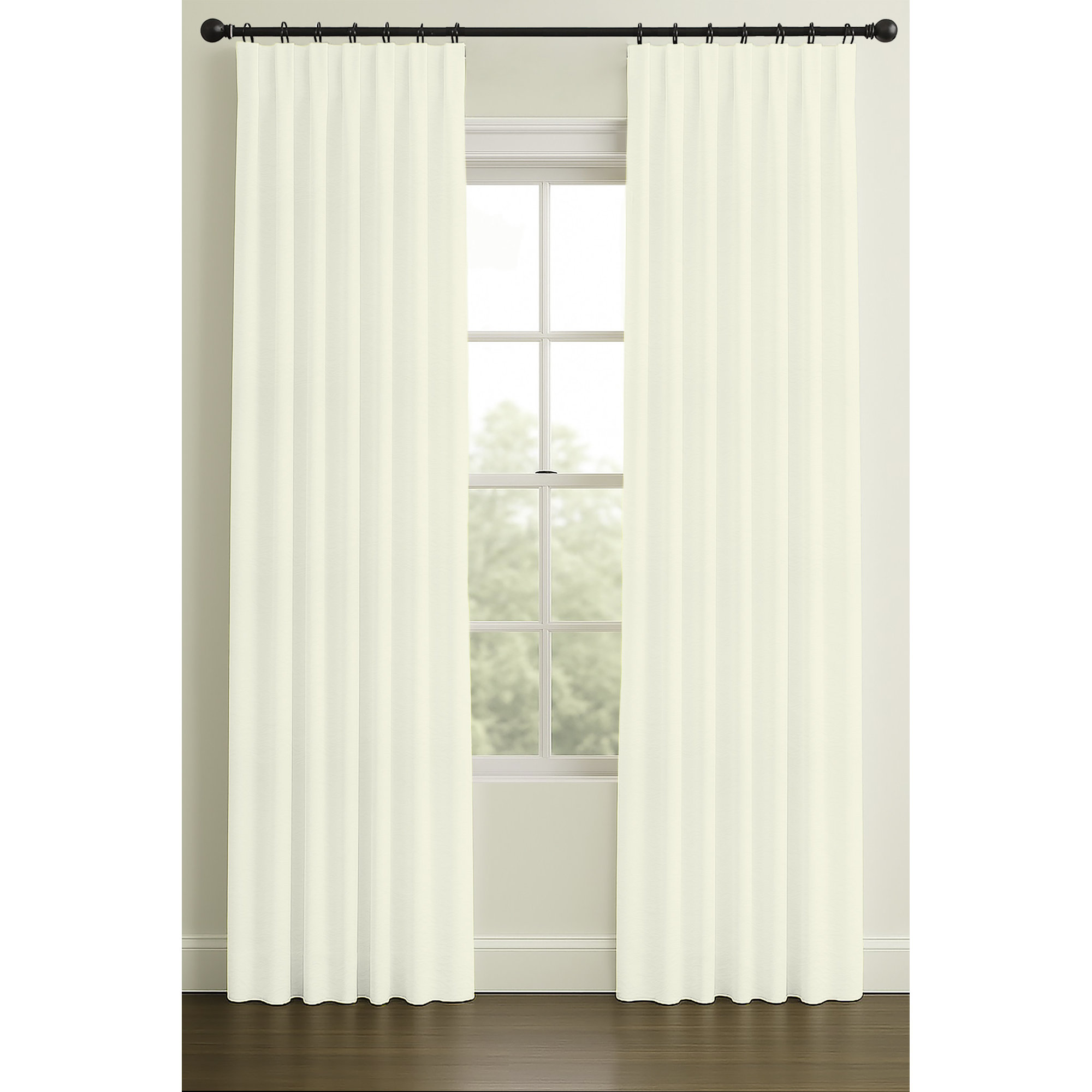 Inverted Pleat Single Lining Cotton Matelesse, 33" W x 96" L, Cream