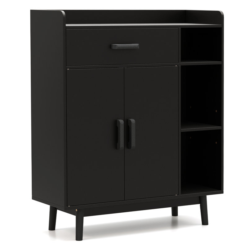  Armoire de rangement sur pied avec 1 tiroir, 2 portes et 3 tablettes