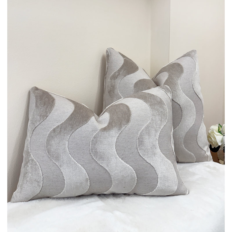 Housse de coussin Wavy, 14 x 20 po, Blanc