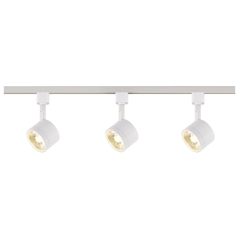 White Steel 3-Light LED Track Lighting Kit