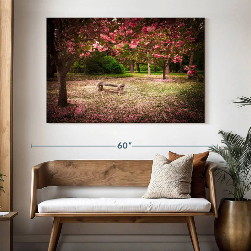 Harnek Cherry Blossoms Garden Bench, 34" H x 51" W