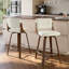Tabouret de comptoir pivotant en cuir moderne de 26 po avec structure en bois robuste-2025727765