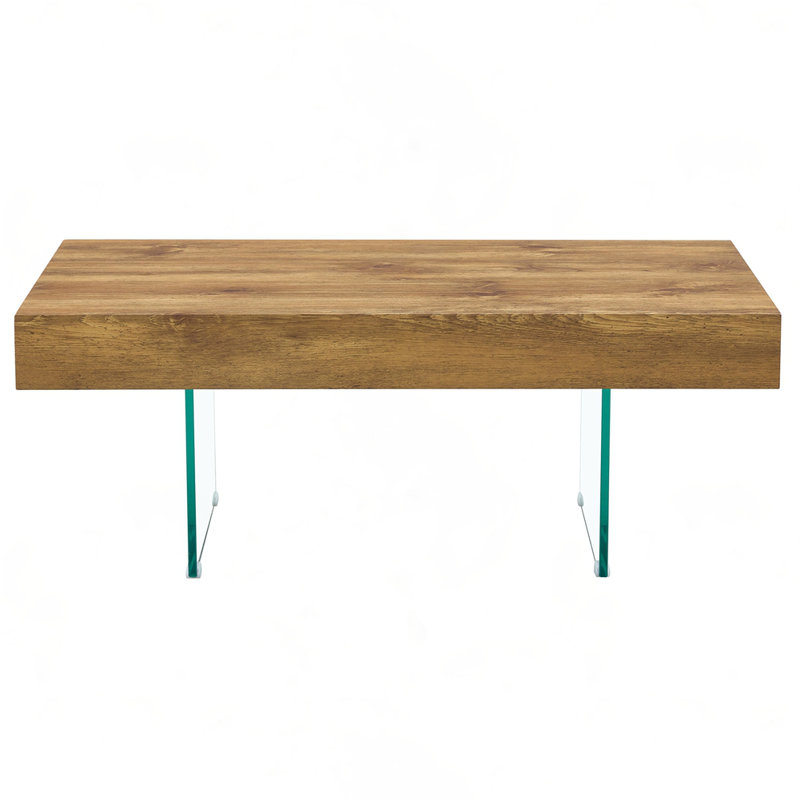 Natural Style MDF Coffee Table, 15" H x 39.3" L x 21.6" W, Natural