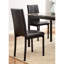 De 4 chaises de salle à manger, structure en métal, siège en similicuir brun, finition noire, poids de 64 lb pour l'ensemble de chaises, largeur de 17,85 po