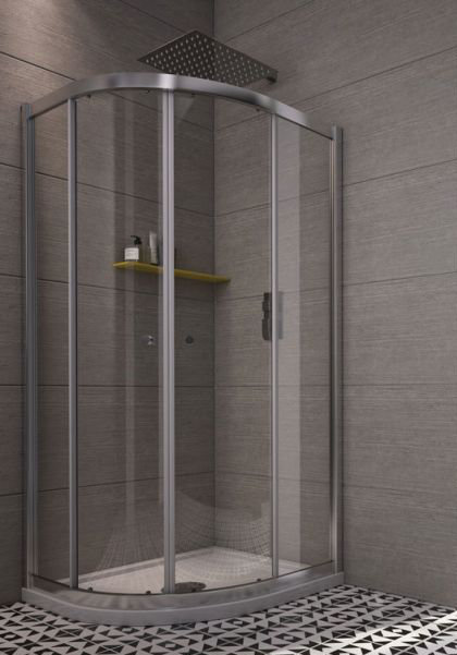 Worcester Offset Quadrant Sliding Shower Enclosure, 185 cm H x 120 cm W x 80 cm D, Right