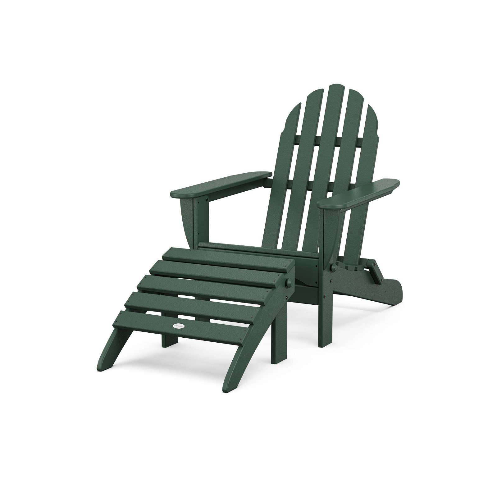 POLYWOOD Classic Adirondack 2-Piece Set, Dark Green