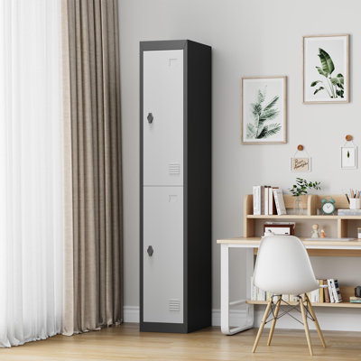 Casiers en métal pour les employés avec 2 portes, casiers de 72 po de hauteur pour les étudiants étudiants, armoire de rangement en métal pour le garage de l'école