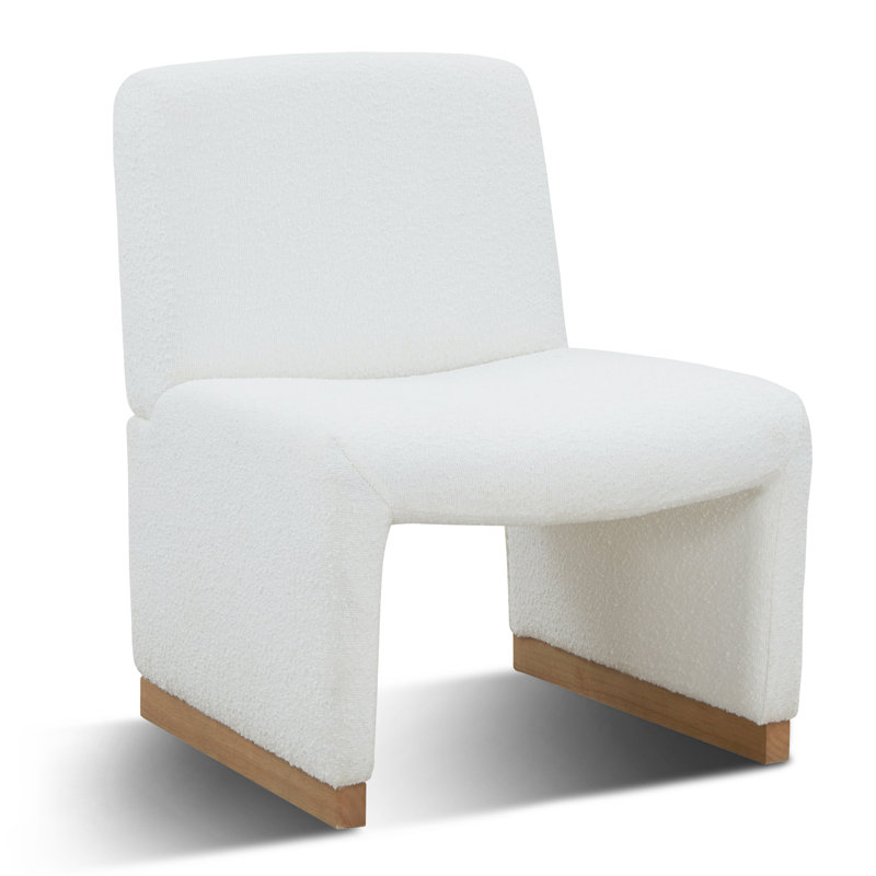 Mackinnley Upholstered Side Chair, White Polyester