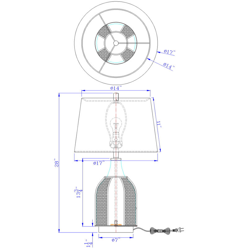 Lampe de table en verre