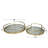 Alu Specials Stainless Steel Metal Round Mirrored Gold Decor Tray with Elevated Rim and Handles Set-17656216