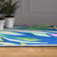 Tapis tissé à la main Blue Tropics I, tissé à la main, 100% polyester, velours de 2 mm, antidérapant.-1024433468