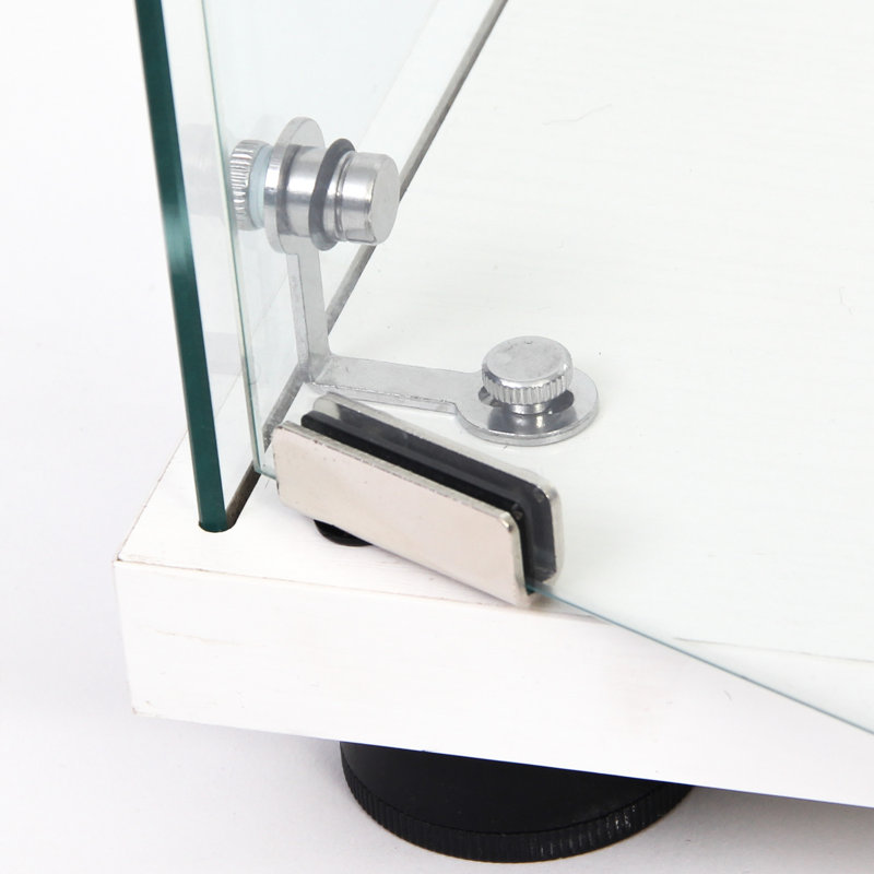 Vitrine blanche en verre sur pied avec 3 tablettes - Installation rapide pour le bureau, la chambre à coucher, le salon et le bureau