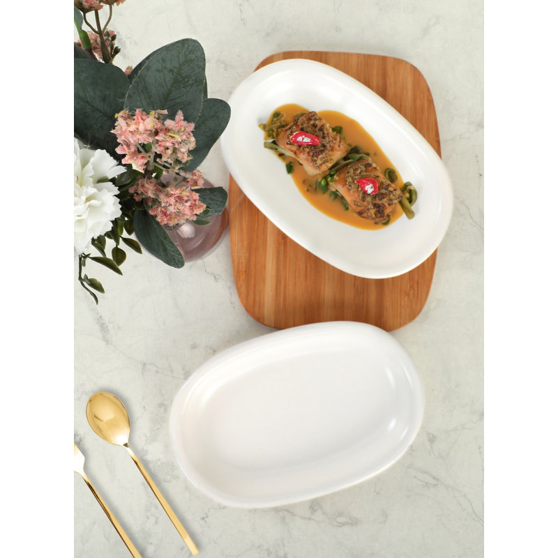 Premium Ceramic Plate Set (2 Pieces), White, 8.7 x 8.7 inches | 100% Antibacterial & Eco-Friendly, Water-Resistant | Dishwasher Safe up to 122°F, Microwave Safe | Easy to Clean, Perfect for Dining & Entertaining