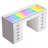 Makeup Vanity HD Glass Top Built-in LED Light Strips Large 13 Drawers Diamond Handles USB and Type-C-1440487925