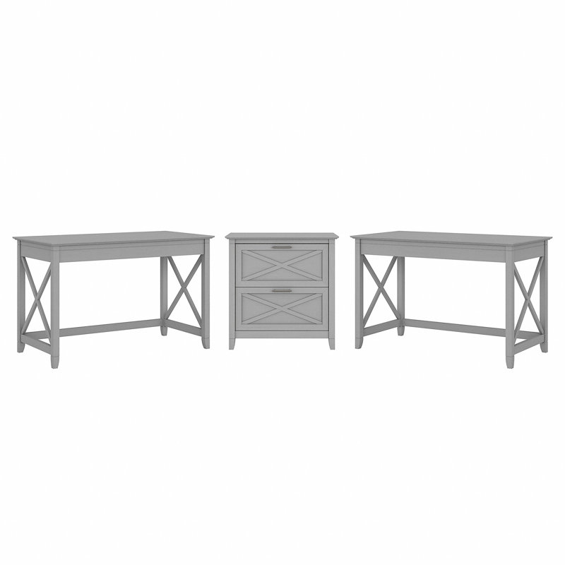 Huckins 3 Piece Writing Desk Office Set, Cape Cod Gray